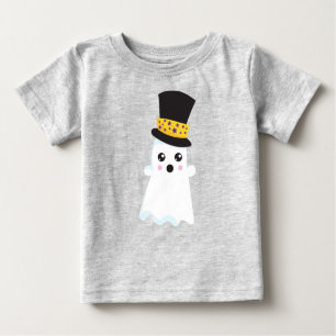 T-shirt Pour Bébé Halloween, Fantôme, Casquette, Boo, Trick Ou Trait