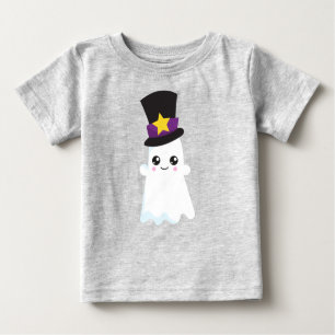 T-shirt Pour Bébé Halloween, Fantôme, Casquette, Trick Ou Traite, Bo