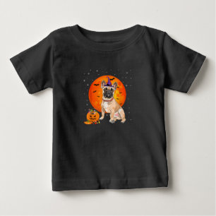 T-shirt Pour Bébé Halloween Français Bulldog Trick Ou Treat Citrouil