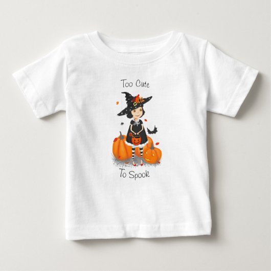 T-shirt Pour Bébé Halloween jolie petite sorcière (Devant)
