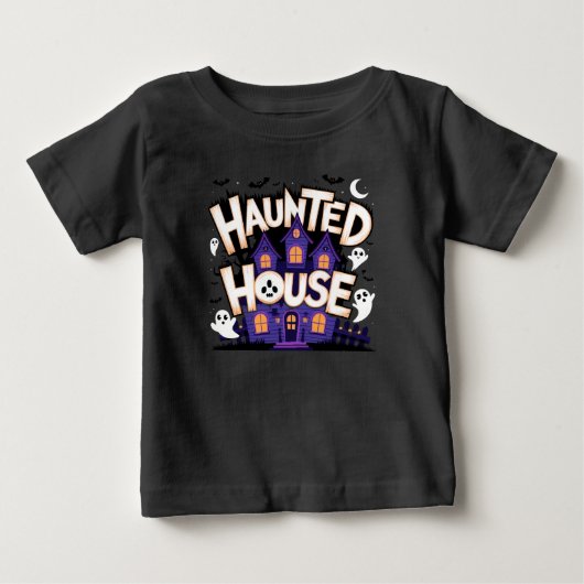 T-shirt Pour Bébé Halloween - Maison Hantée (Devant)