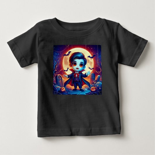 T-shirt Pour Bébé Halloween - petit vampire mignon (Devant)