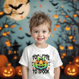 T-shirt Pour Bébé Halloween trop mignon pour parler Citrouille Coque
