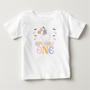 T-shirt Pour Bébé Halloween Violet Effrayant Un Halloween 1er Annive