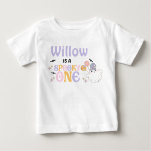 T-shirt Pour Bébé Halloween Violet Fantôme Un Halloween 1er Annivers
