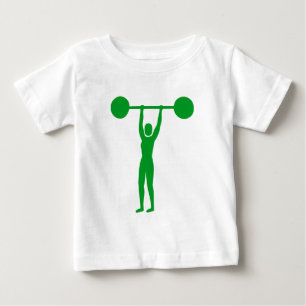 T-shirt Pour Bébé Haltérophilie 02 - Vert gazon
