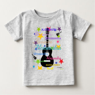 T-shirt Pour Bébé HAMbyWG - Conception de guitare avec étoiles