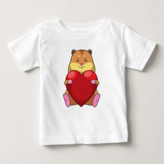 T-shirt Pour Bébé Hamster au coeur (Devant)