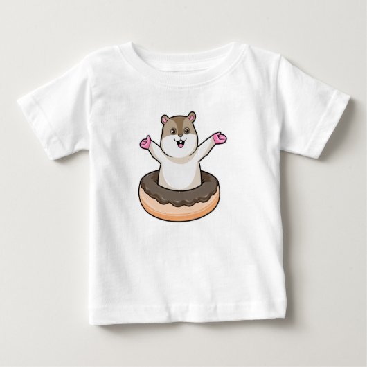 T-shirt Pour Bébé Hamster avec de l'âne au chocolat (Devant)