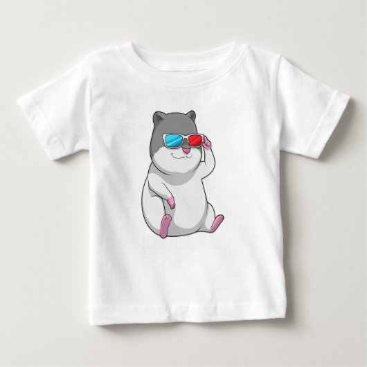 T-shirt Pour Bébé Hamster avec lunettes (Devant)