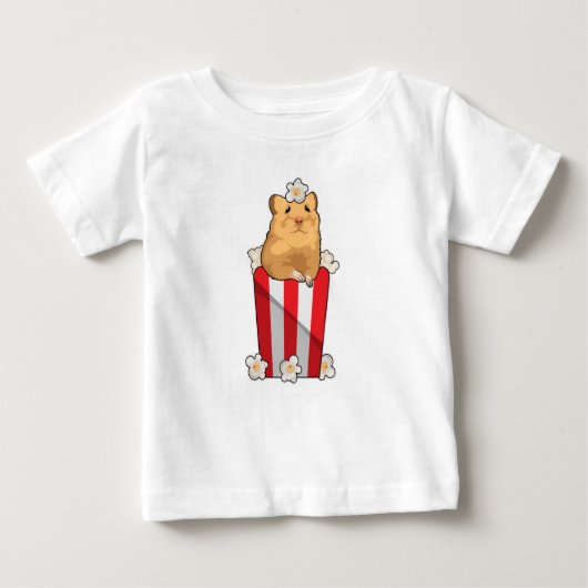 T-shirt Pour Bébé Hamster avec Popcorn (Devant)