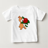 T-shirt Pour Bébé Hamster avec Rose à fleurs (Devant)