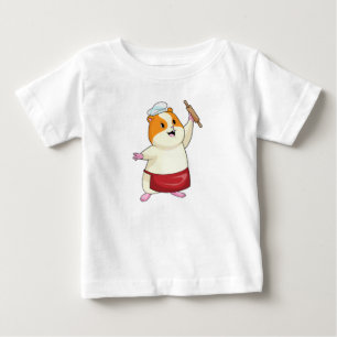 T-shirt Pour Bébé Hamster boulanger avec rouleau à pâtisserie