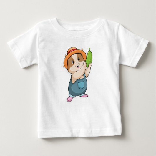 T-shirt Pour Bébé Hamster en fermier avec des courgettes (Devant)