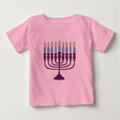 T-shirt Pour Bébé Hanoukka Menorah (Devant)