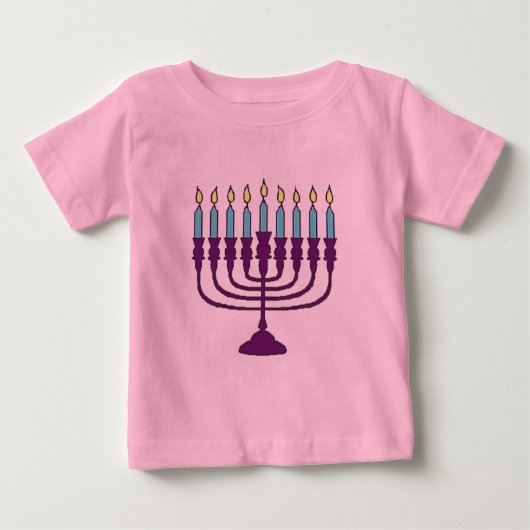 T-shirt Pour Bébé Hanoukka Menorah (Devant)