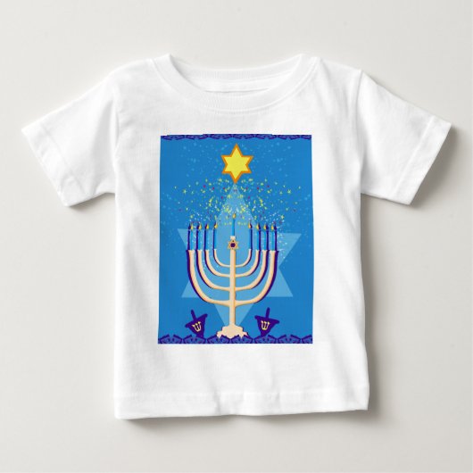 T-shirt Pour Bébé hanoukka menorah (Devant)
