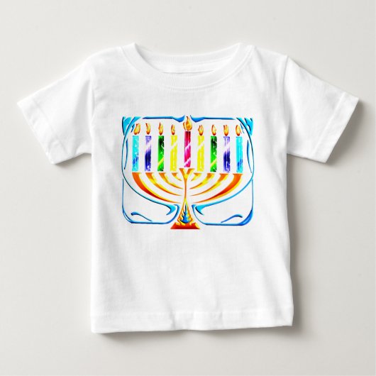 T-shirt Pour Bébé Hanoukka Menorah - Chanukah Menorah (Devant)