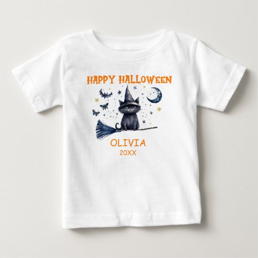 T-shirt Pour Bébé Happy Halloween aquarelle (Devant)