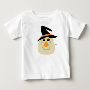 T-shirt Pour Bébé Happy Halloween mignonette Scarecrow et Spider