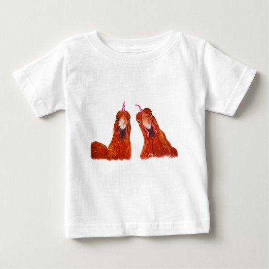 T-shirt Pour Bébé Happy Hens Chicken ' HARRIET & HUMBUG ' Bébé/Enfan (Devant)