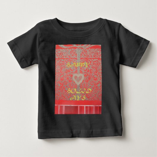 T-shirt Pour Bébé Happy Holidays Parties scintillant rouge design co (Devant)