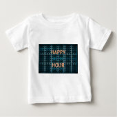 T-shirt Pour Bébé Happy Hour Texte bleu Vector Art Imprimer (Devant)