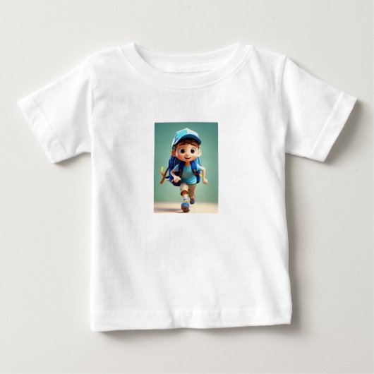 T-shirt Pour Bébé "Happy Runner Kid Tee : Pixar Style Fun" bébé (Devant)