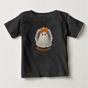 T-shirt Pour Bébé Haunt Couture Broderie Fantôme au Nœud Orange