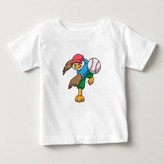 T-shirt Pour Bébé Hawk au baseball avec batte de baseball (Devant)