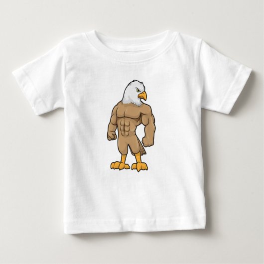 T-shirt Pour Bébé Hawk en Bodybuilder avec six pack (Devant)