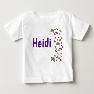 T-shirt Pour Bébé Heidi, Nom Logo Avec Australian Wildlife,