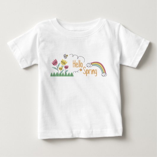 T-shirt Pour Bébé Hello Spring (Devant)