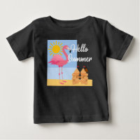 Hello Summer Pink Flamant rose Design - Baby Fine