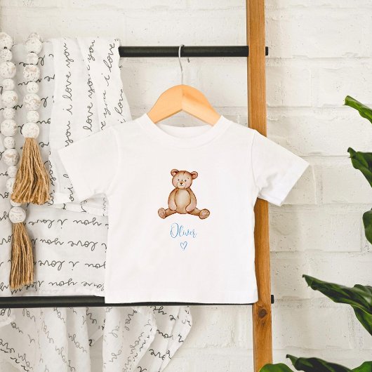 T-shirt Pour Bébé Herbe Pampas Ours Teddy