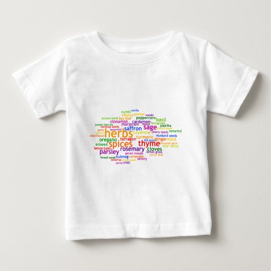 T-shirt Pour Bébé Herbes et épices Wordle (Devant)