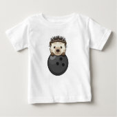 T-shirt Pour Bébé Hérisson à Bowling avec Bowling (Devant)