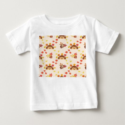 T-shirt Pour Bébé hérisson à l'automne (Devant)