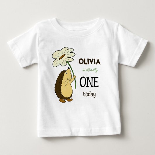 T-shirt Pour Bébé Hérisson avec fleur (Devant)