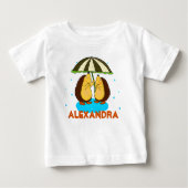 T-shirt Pour Bébé Hérisson avec parapluie (Devant)