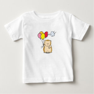 T-shirt Pour Bébé Hérisson de dessin animé mignon tenant des ballons