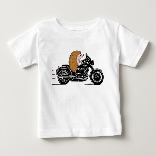 T-shirt Pour Bébé Hérisson géant à moto (Devant)
