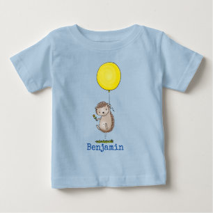 T-shirt Pour Bébé Hérisson mignon avec illustration de bulle jaune