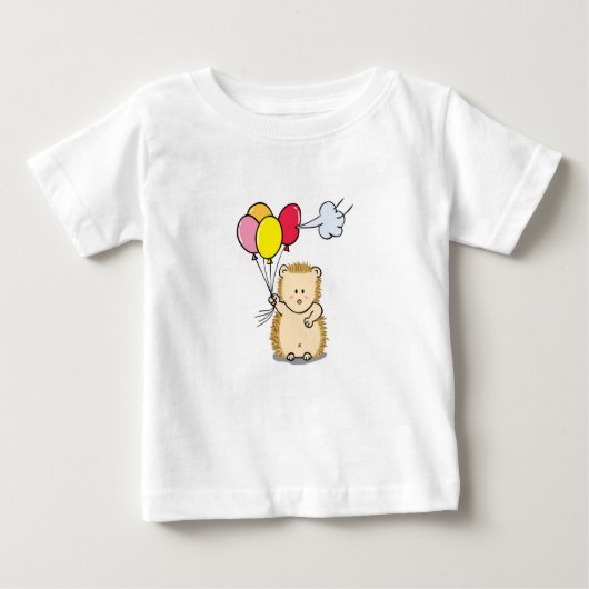 T-shirt Pour Bébé Hérisson mignon de bande dessinée tenant les (Devant)