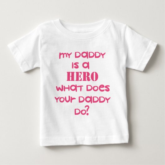 T-SHIRT POUR BÉBÉ HERO-DADDY-PINK (Devant)