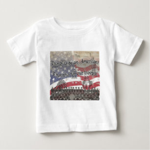 T-shirt Pour Bébé Héros USA Merci pour nos troupes ! - apparence vin