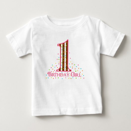 T-shirt Pour Bébé Heure de la fête Profondes Premier anniversaire (Devant)