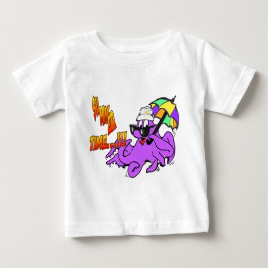 T-shirt Pour Bébé Heure d'été Octopus Toddler Ruffle Tee (Devant)