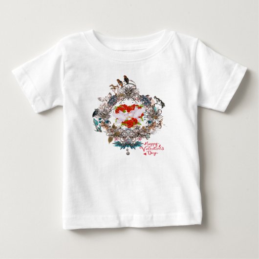 T-shirt Pour Bébé Heureuse Sainte-Valentin (Devant)