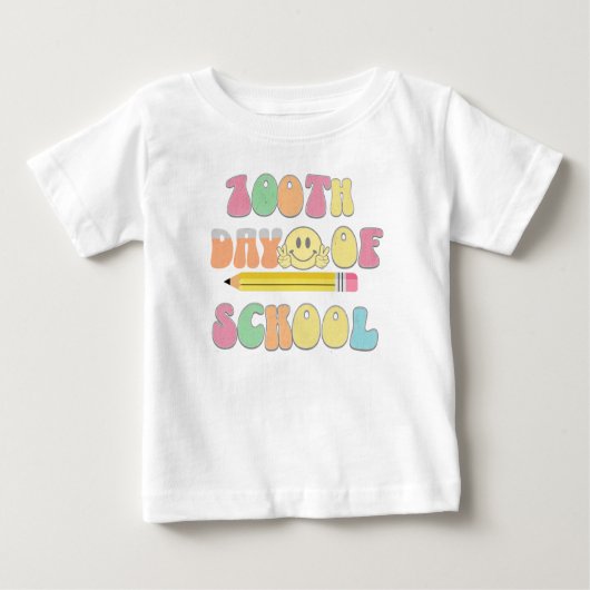 T-shirt Pour Bébé heureux 100 e jour de l'école (Devant)